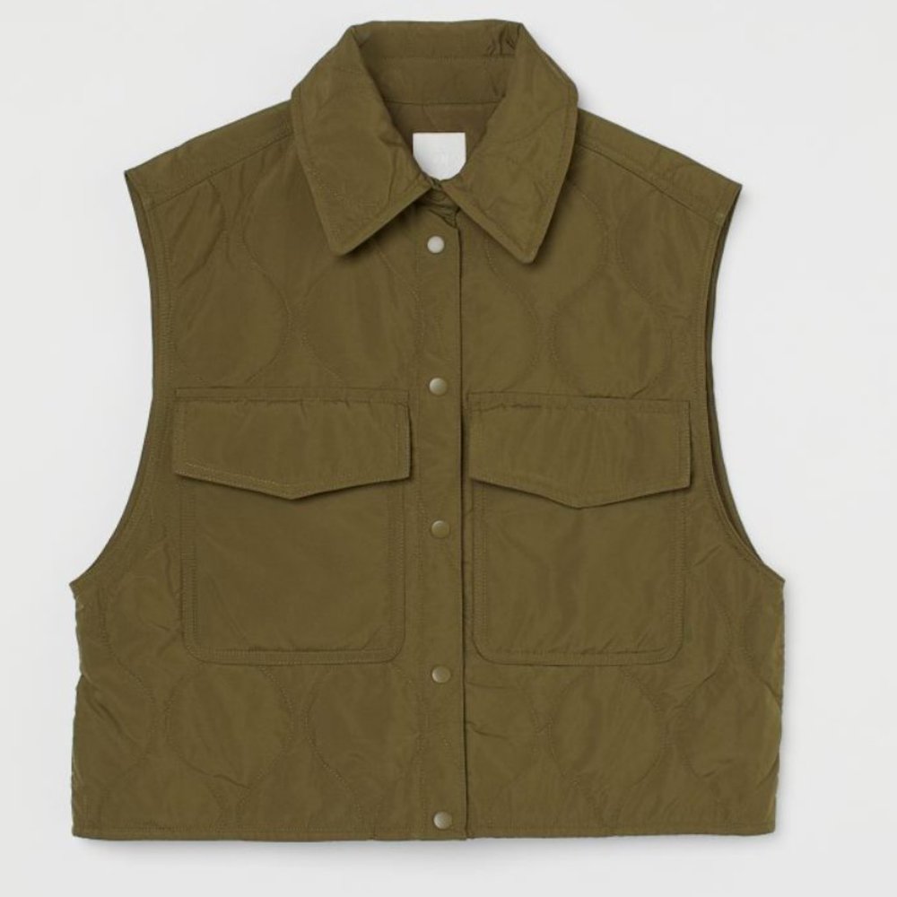 Brand New H&M Khaki Quilted Vest